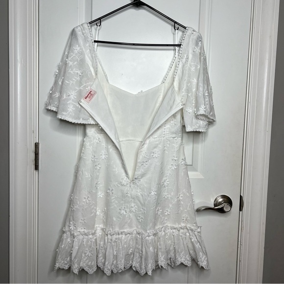 Showpo. Fancy A Spritz Square Neck Embroidered Mini Dress - Picture 8 of 14